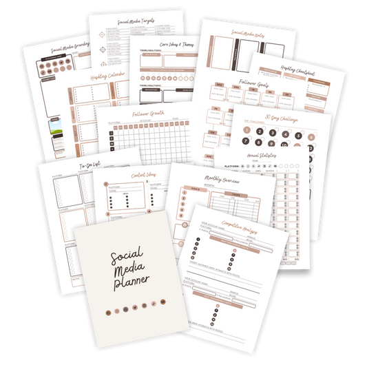 Printable Social Media Planner Aesthetic (56 Pages)