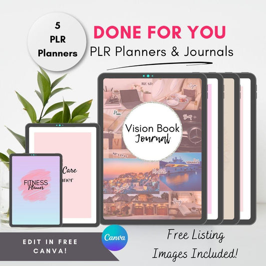 Resell Ultimate 5 Planner Templates Bundle, PLR Commercial Use - IDigital